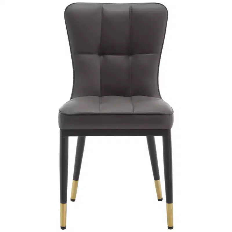 Bekrvio eetkamerstoelen, set van 6, moderne bekleding van imitatieleer met hoge rugleuning, metalen poten, armloze keukenstoelen voor woonkamer en eetkamer