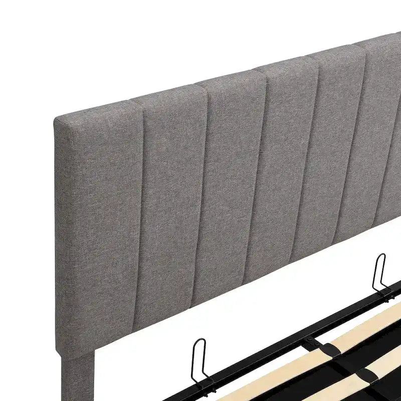 Polsterbett in Queen-Size-Größe mit hydraulischem Stauraumsystem – Beige