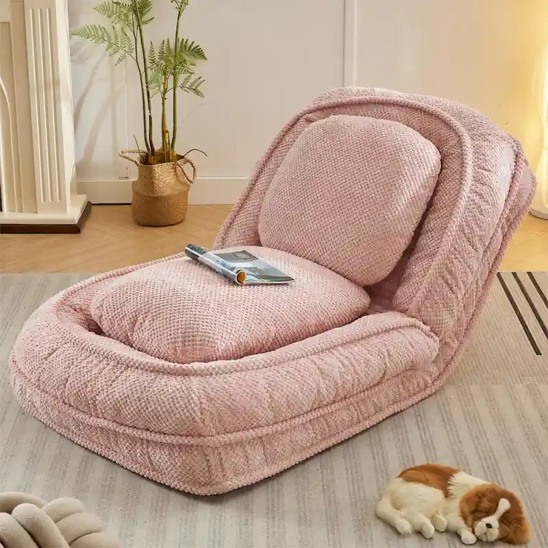 Fauteuil-canapé relax, 5 positions réglables, s’assoit, dort, se plie, idéal pour la chambre ou le salon