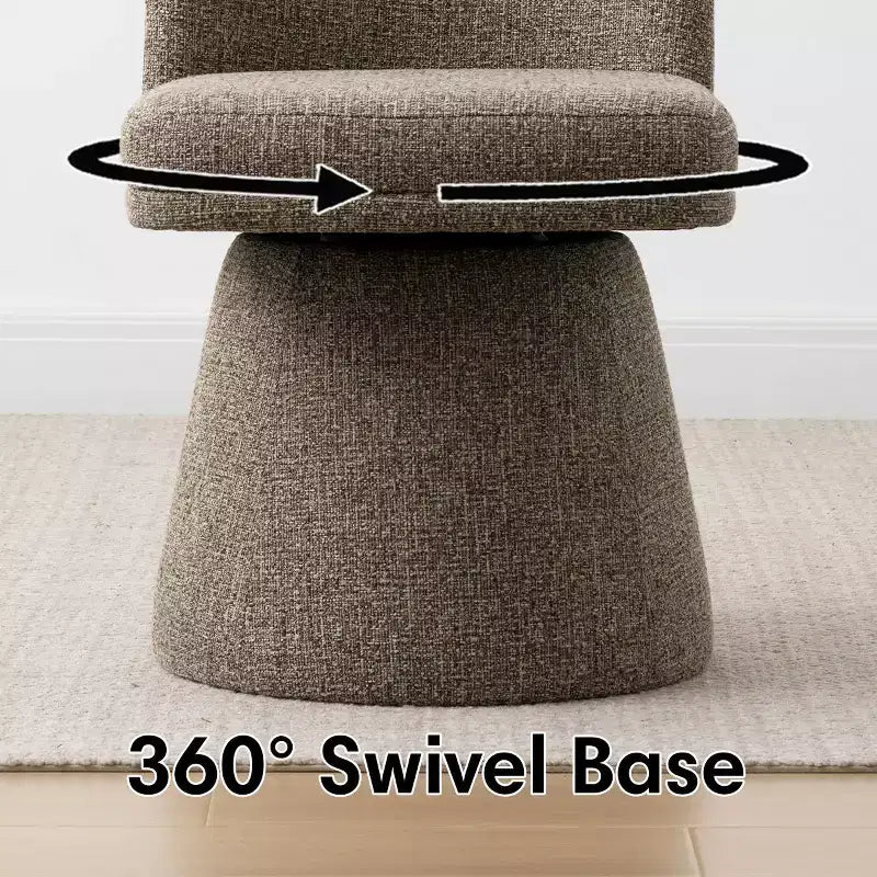 Zestaw 6 nowoczesnych bezpodłokietnikowych krzeseł do jadalni z obrotem 360°, podstawą w stylu piedestału i eleganckim designem, do kuchni, jadalni lub biura – Panipeachy