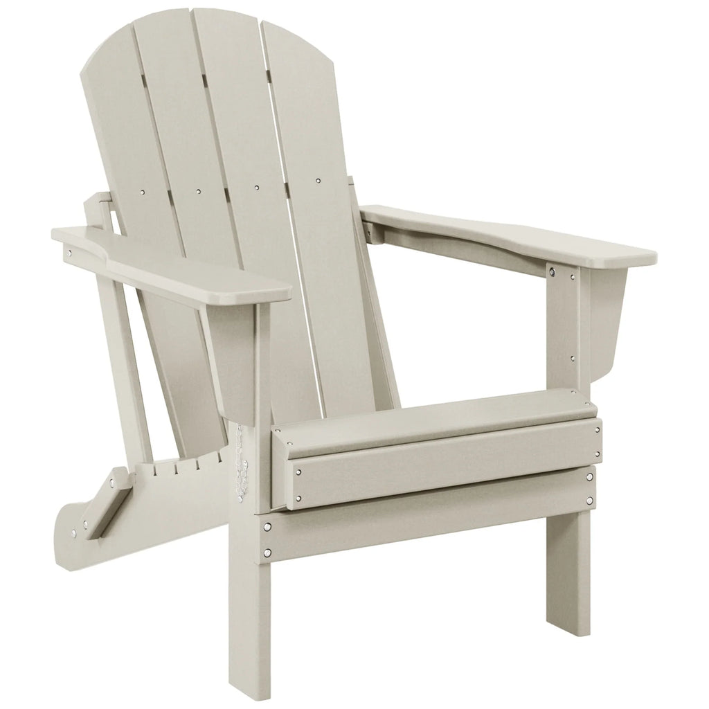 Polytrends Laguna Fade Resistant All Weather Outdoor Patio Folding Adirondack Chair