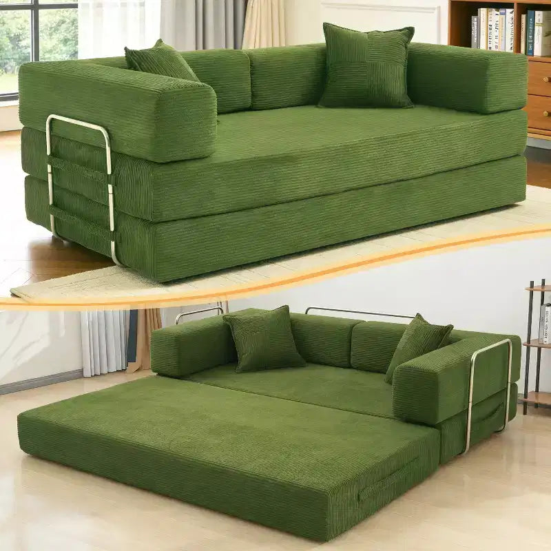 Dyonery 78-calowa rozkładana sofa, modułowa kanapa z sztruksu, 4 w 1, wielofunkcyjny mebel wypoczynkowy typu king-size.