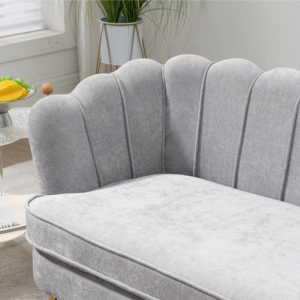 Small Mini Room Couch Two-Seater Sofa with Gold Metal Leg - 2 Seat