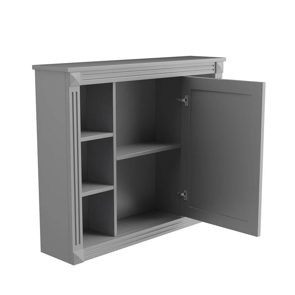 36-Zoll moderner Waschtischunterschrank mit Aufsatzwaschbecken und Spiegelschrank, 2 Türen und 2 Schubladen