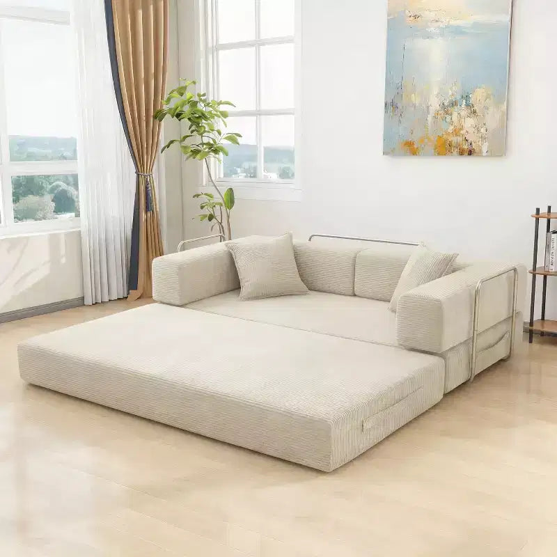 Dyonery 78-calowa rozkładana sofa, modułowa kanapa z sztruksu, 4 w 1, wielofunkcyjny mebel wypoczynkowy typu king-size.