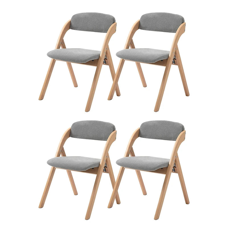 Chaises pliantes de salle à manger en bois empilables avec assises rembourrées (lot de 4)