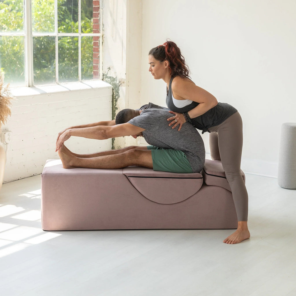 Chaise longue convertibile Avana Kami / poltrona per yoga e massaggi - pouf 2-in-1 con poltrona lounge da yoga ripiegabile estraibile nascosta, microvelluto - N/A