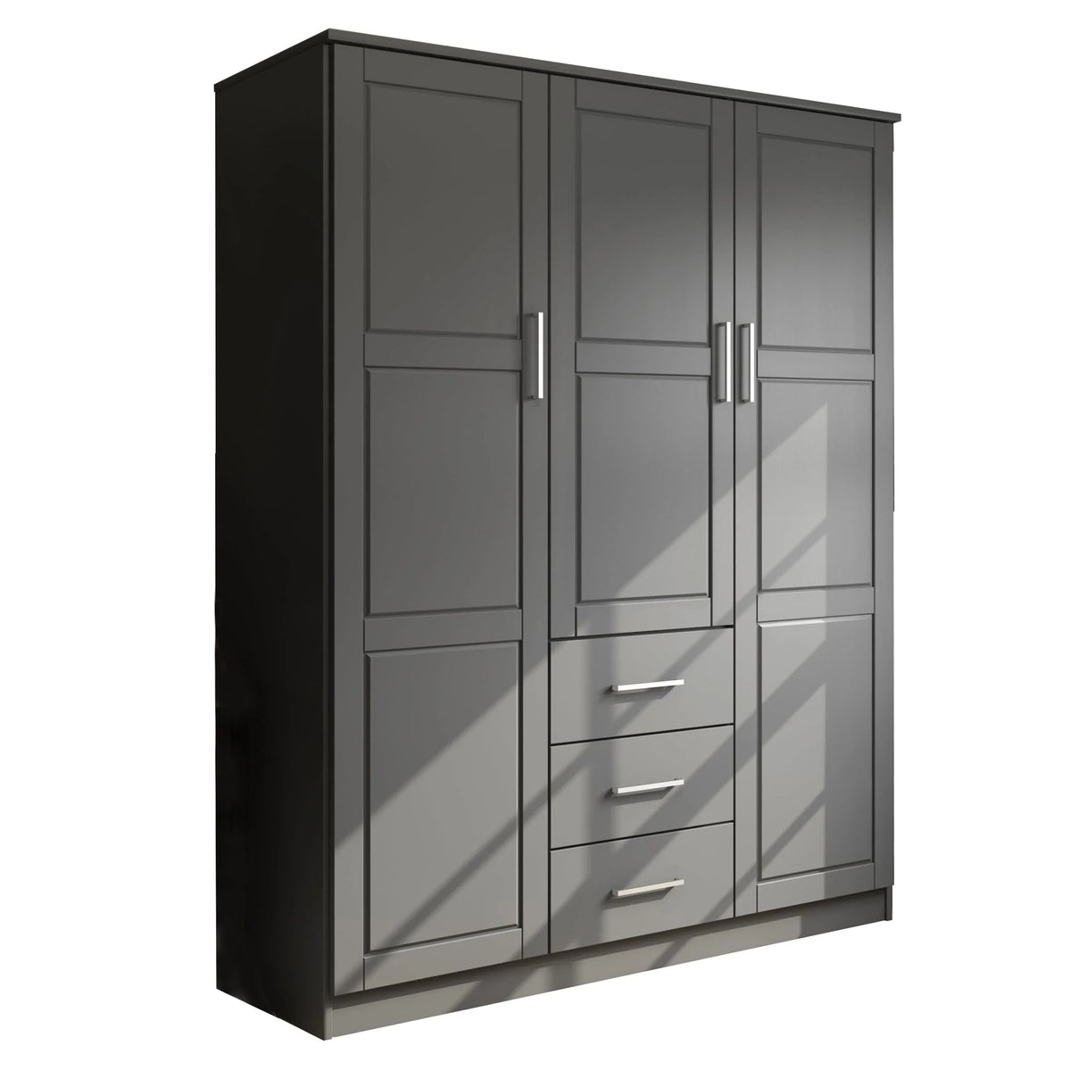 Guarda-roupa Cosmo Palace Imports com 3 portas, 100% madeira maciça, com portas de madeira maciça ou espelhadas