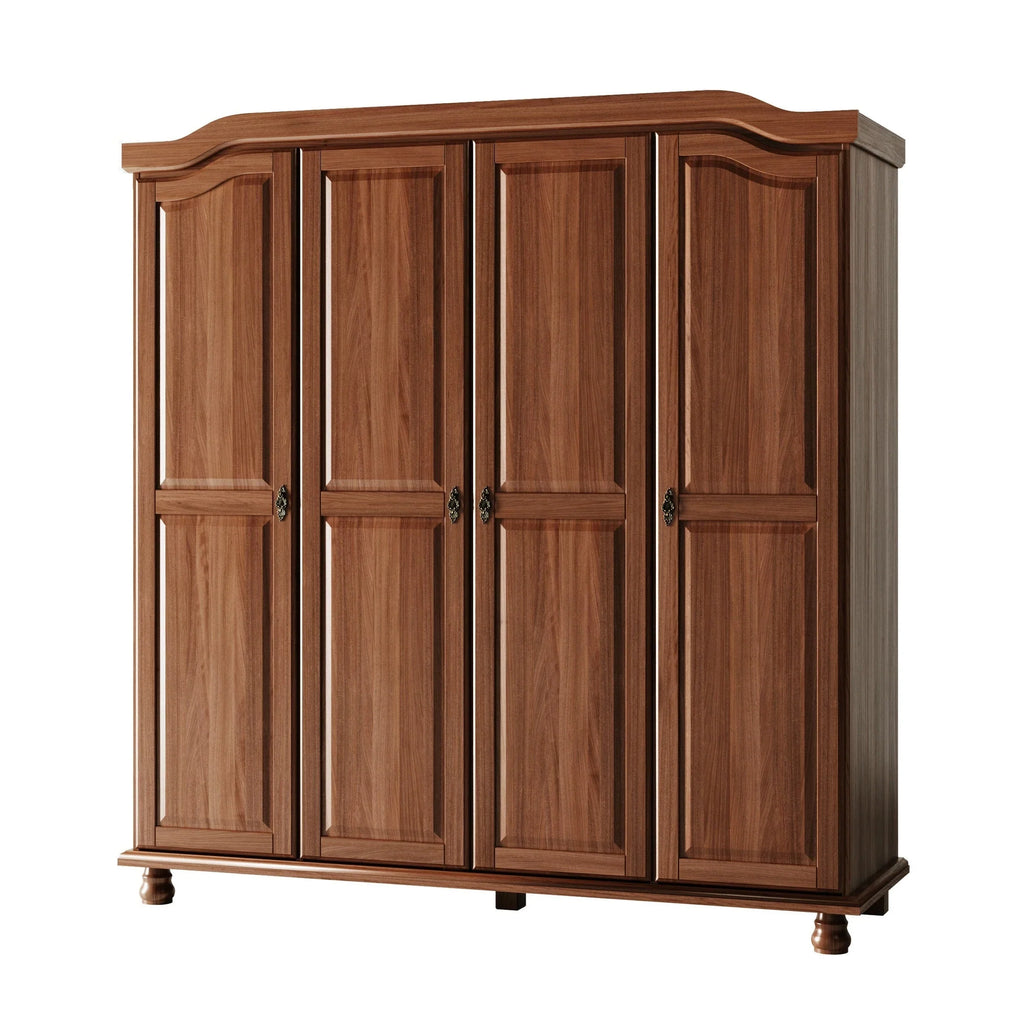Armadio guardaroba a 4 ante Palace Imports Kyle in legno massello al 100% con ante in legno massello o a specchio