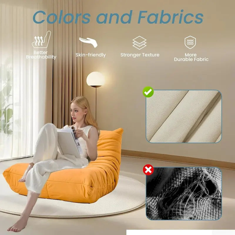 Pufa-Fotel Podłogowy z Pianki Memory, Ekoskóra, 5 Kolorów
