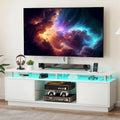 LED TV Stand with Adjustable Mount for 75 TVs Power Outlets - 73 inches