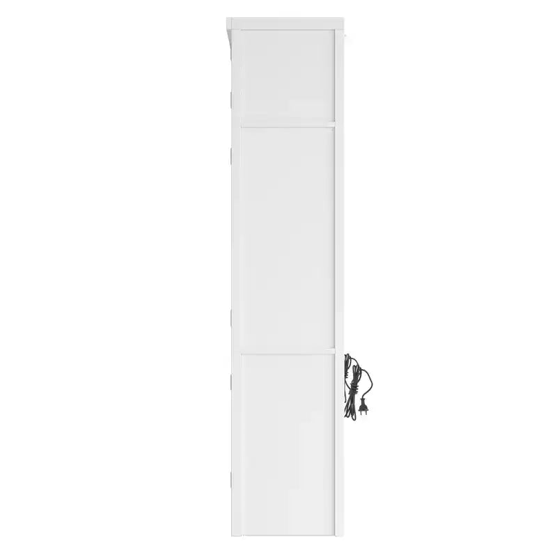 Armoire garde-manger haute pour cuisine avec prises électriques, grand placard autoportant avec support pour micro-ondes, tiroirs, étagères, porte-bouteilles et étagères intégrées à la porte