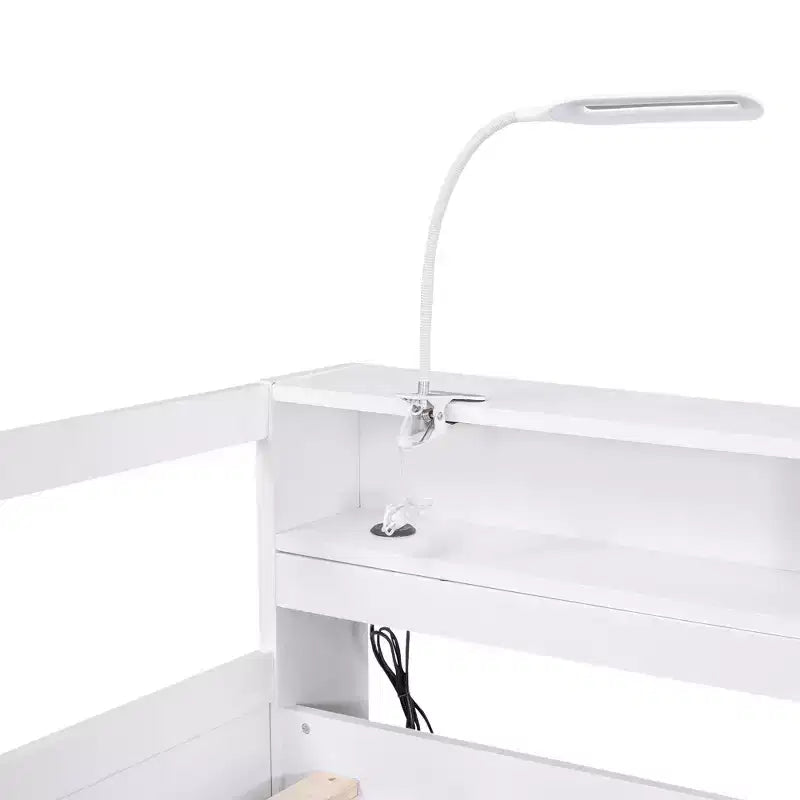 Dřevěná válenda Whisen Twin XL se 2 výsuvnými lůžky, 3 úložnými přihrádkami, 1 světlem zdarma a USB nabíjením