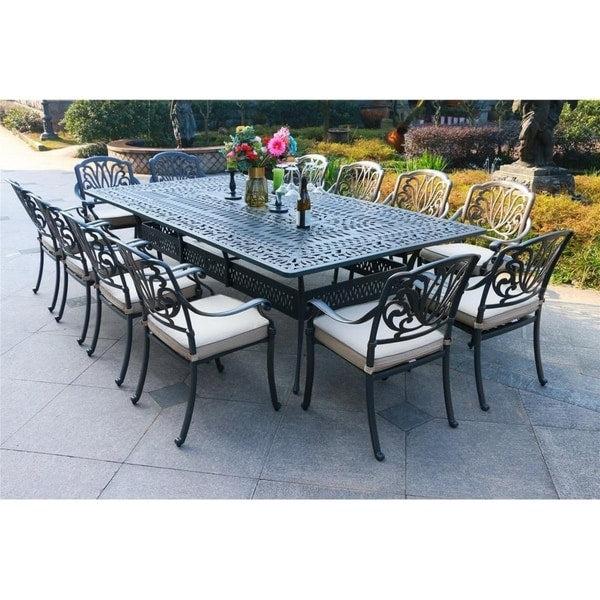 13dílná jídelní souprava Manasquan z gunmetal hliníku od Havenside Home