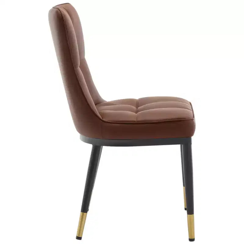Bekrvio eetkamerstoelen, set van 6, moderne bekleding van imitatieleer met hoge rugleuning, metalen poten, armloze keukenstoelen voor woonkamer en eetkamer