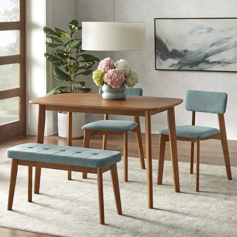 Čtyřdílný jídelní set Nettie z masivního dřeva Simple Living