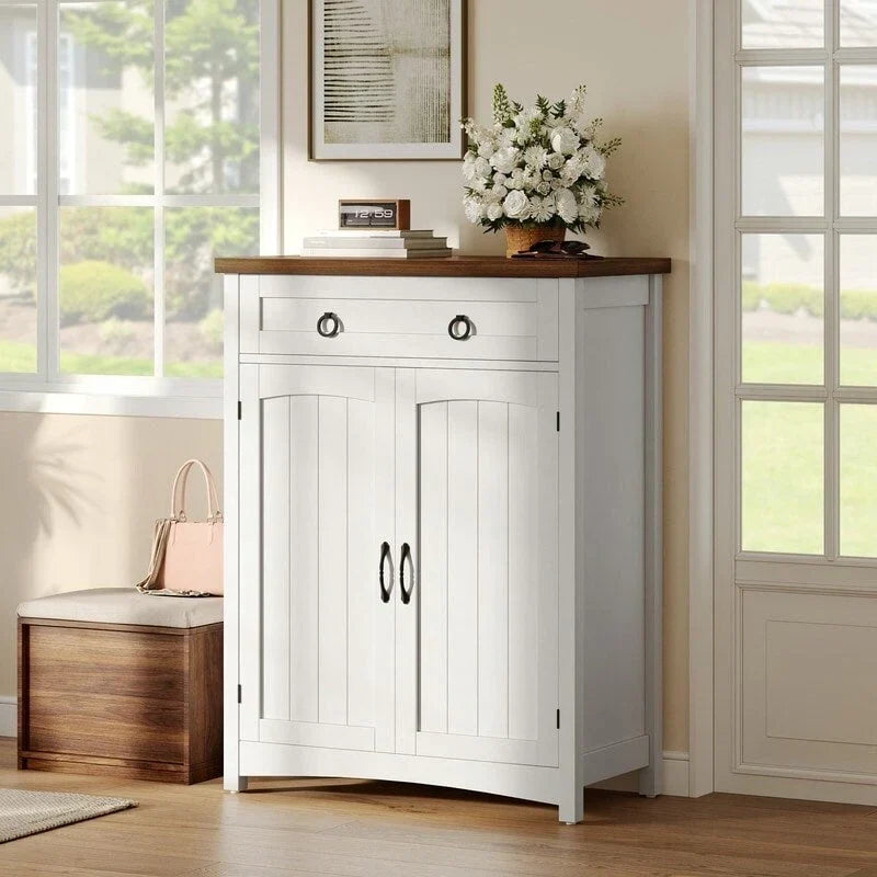 Moasis 5-tier 20 Pair Shoe Storage Cabinet with Double Doors for Entryway