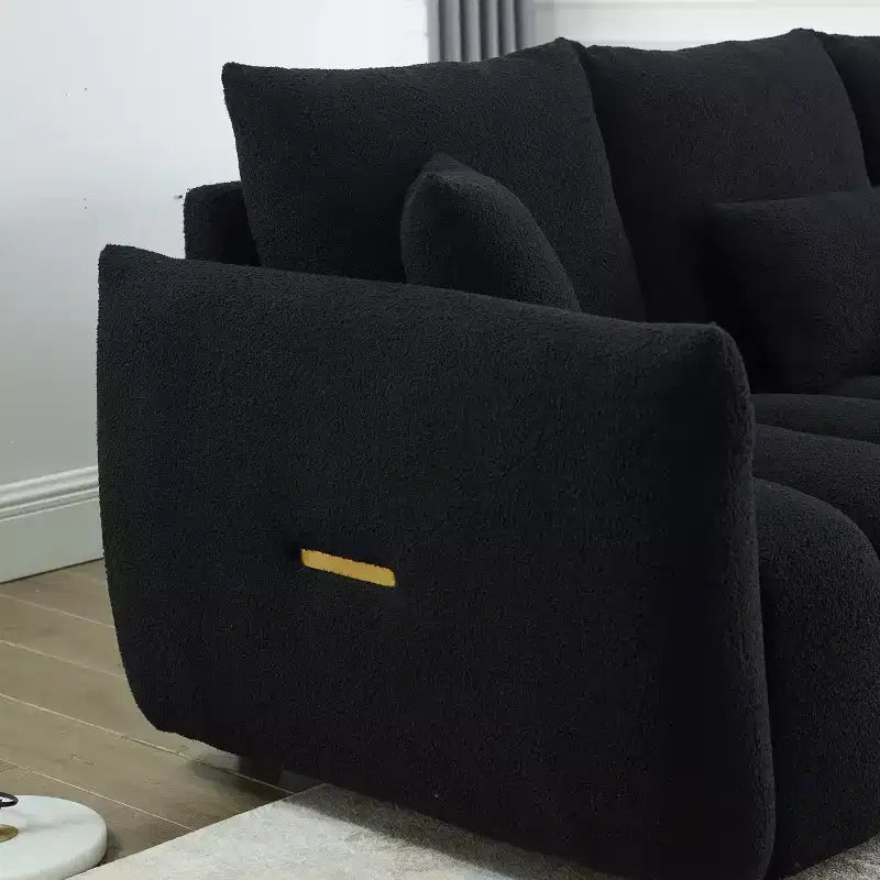 Divano moderno GDFStudio Alanna da 79,5 pollici, a 3 posti, rivestito in tessuto teddy con cuscini
