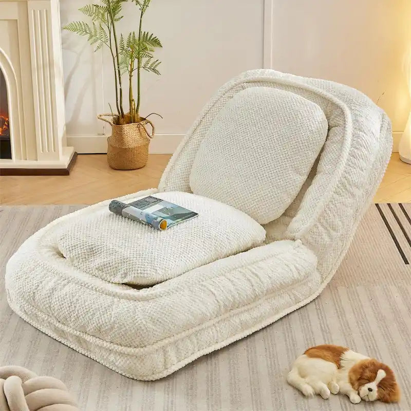 Fauteuil-canapé relax, 5 positions réglables, s’assoit, dort, se plie, idéal pour la chambre ou le salon
