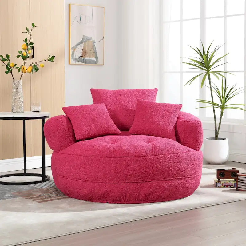 Round Lazy Sofa Chair ¨C White/Blue/Grey/Yellow/Orange/Rose Red/Navy/Green, Single & Couple Seat
