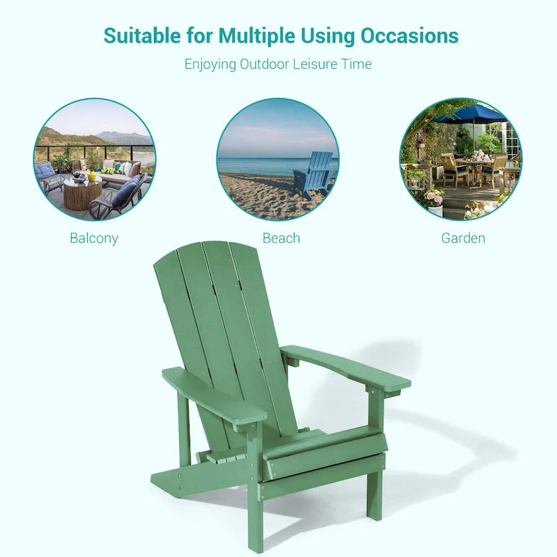 Bonosuki wetterfeste Adirondack-Stühle aus Holz für den Außenbereich, 4er-Set