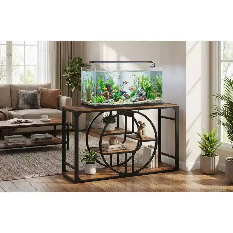 Support métallique pour aquarium de 55 à 75 gallons, support robuste pour aquarium avec armoire de rangement, support pour aquarium à plusieurs niveaux avec pieds renforcés, convient