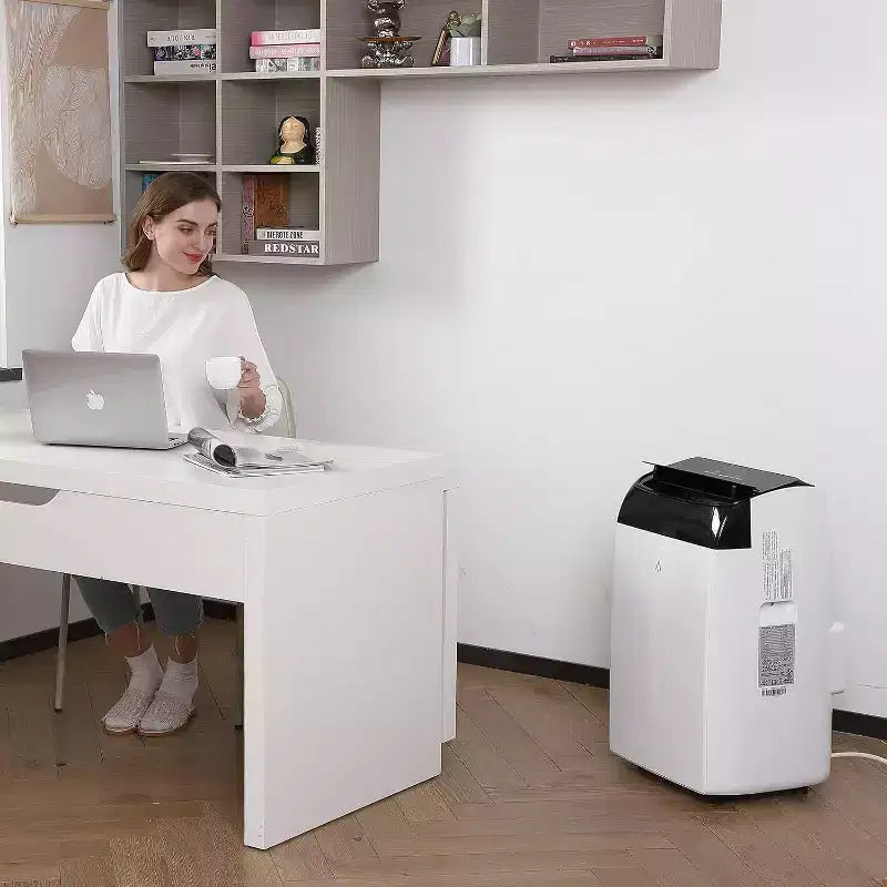 Przenośny klimatyzator 10000 BTU, klimatyzator domowy z pilotem do pomieszczeń o powierzchni do 42 m², funkcje 3 w 1 / 24-godzinny timer / kółka samonastawne