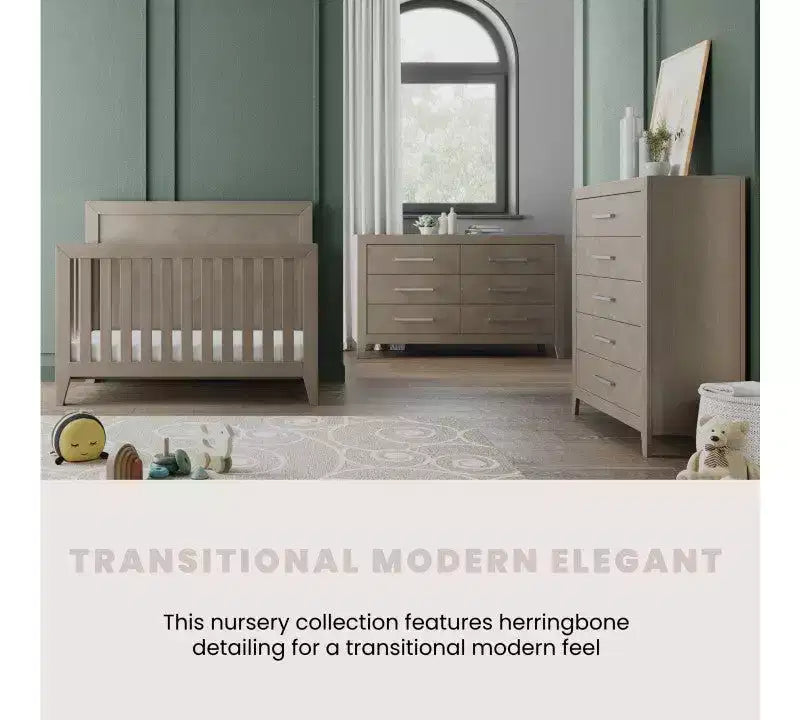 Conjunto de quarto infantil Child Craft Kieran com berço, cómoda dupla e arca, de 3 peças, inclui berço convertível 4 em 1, cómoda e arca