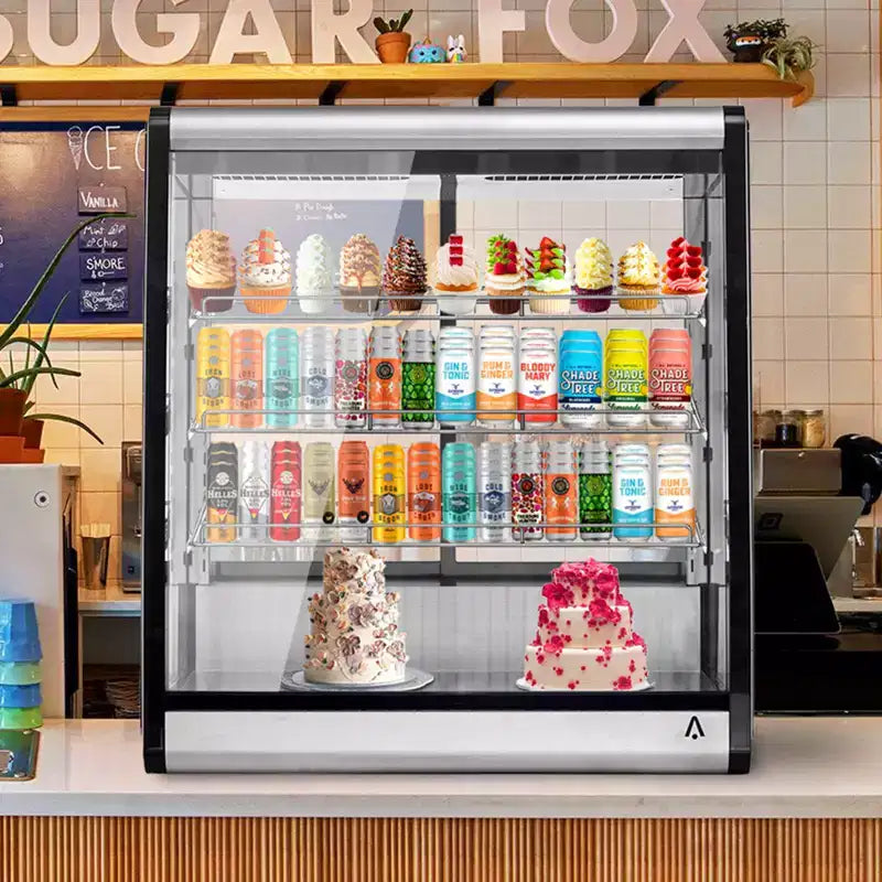 Frigorifero espositivo commerciale da 6,9 piedi cubi, vetrina refrigerata da banco con illuminazione LED per panetterie e caffè, 110V/190W