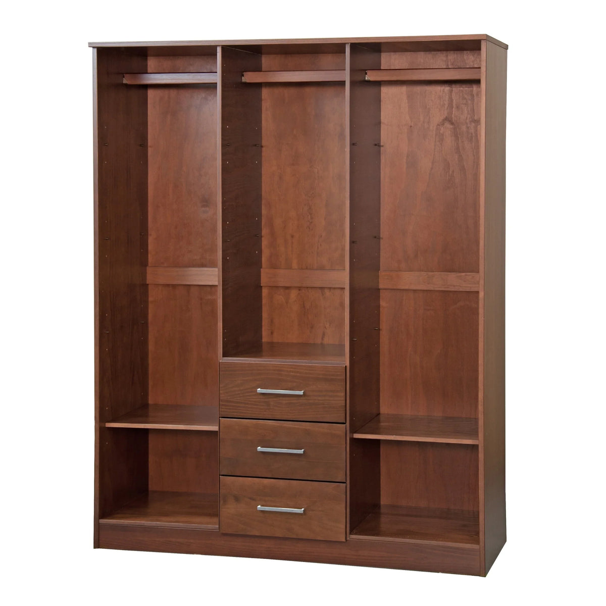 Guarda-roupa Cosmo Palace Imports com 3 portas, 100% madeira maciça, com portas de madeira maciça ou espelhadas
