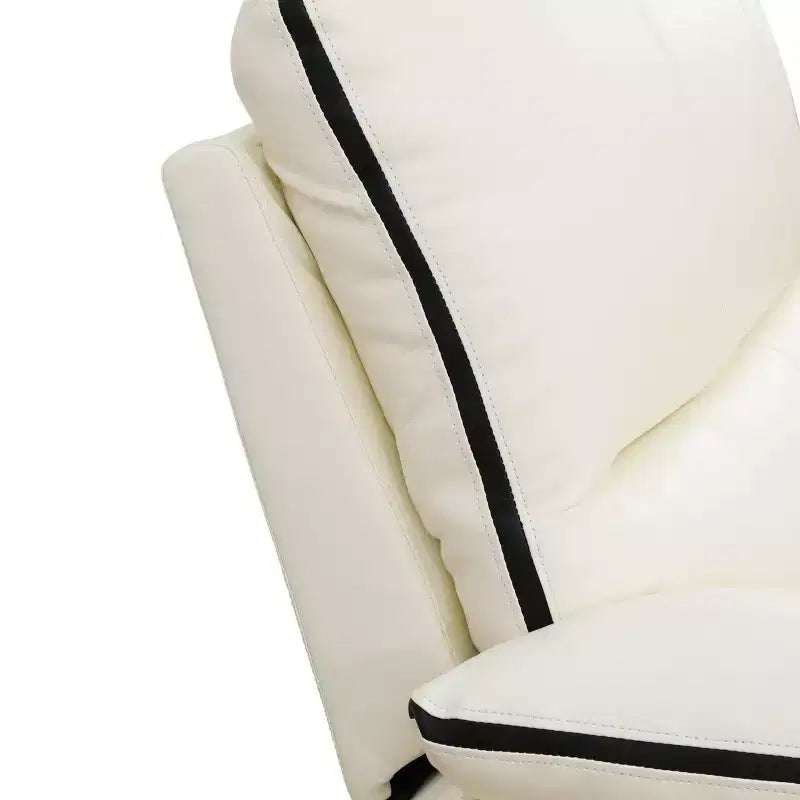 Elektrické dvoumístné polohovací loveseat MAYEERTY, elektrické kožené křeslo s odvětrávaným čalouněním, úložným prostorem a držáky na nápoje do obývacího pokoje, bílé