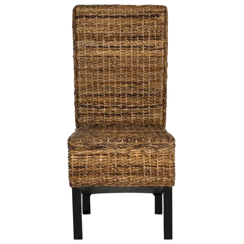 Ensemble de 2 chaises de salle à manger en osier naturel, 19 l x 22 p x 41 h, style bohème côtier