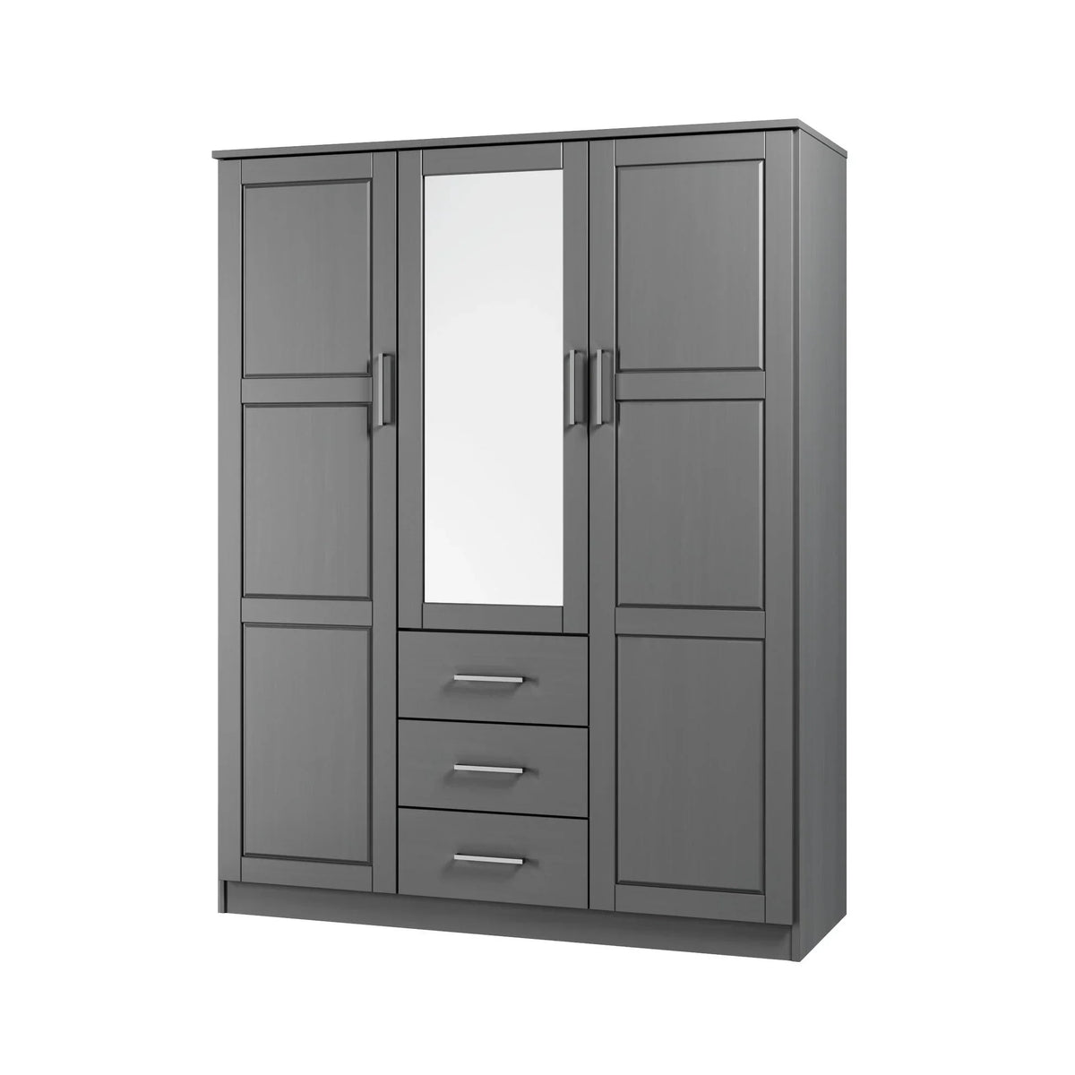 Guarda-roupa Cosmo Palace Imports com 3 portas, 100% madeira maciça, com portas de madeira maciça ou espelhadas