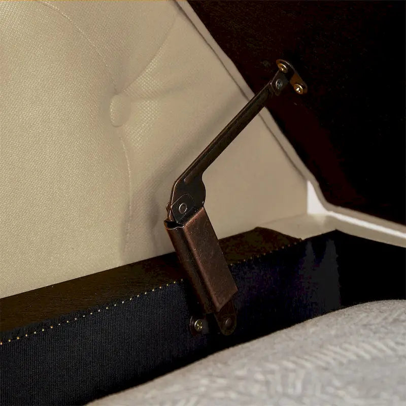 Panca contenitore per camera da letto, per fondo letto, con braccioli arrotondati, rivestita in velluto, pouf-divano lungo