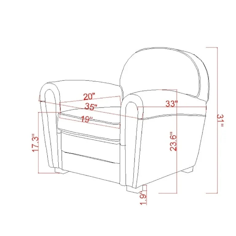 Fauteuil club Paris Pasargad Home en cuir véritable, marron