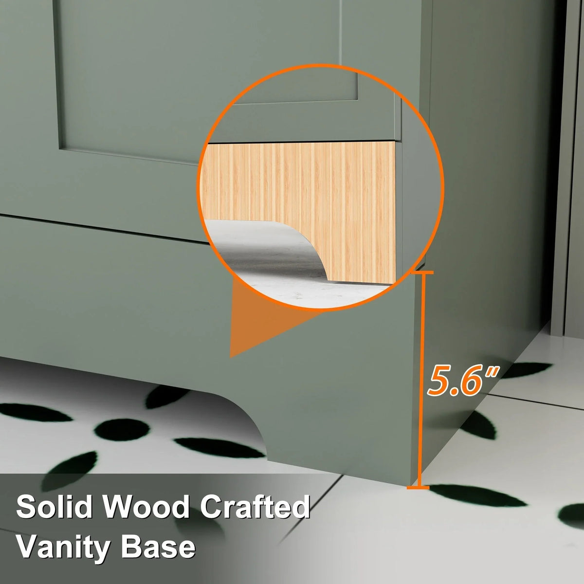 Conjunto de móvel de casa de banho Wavy Line 30/36/48 com lavatório e torneira