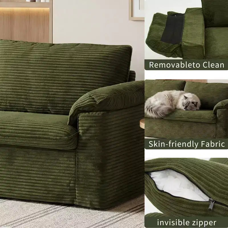 Dyonery 86 Cloud Loveseat-Sofa mit tiefer Sitzfläche und breiten Armlehnenkissen, stabilem Rahmen und atmungsaktivem ergonomischem Design