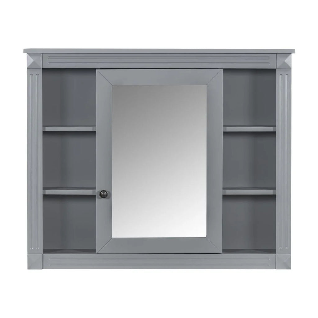 36-Zoll moderner Waschtischunterschrank mit Aufsatzwaschbecken und Spiegelschrank, 2 Türen und 2 Schubladen