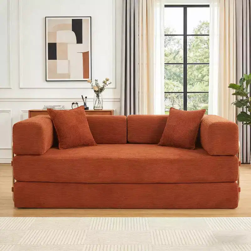 Dyonery 78-calowa rozkładana sofa, modułowa kanapa z sztruksu, 4 w 1, wielofunkcyjny mebel wypoczynkowy typu king-size.