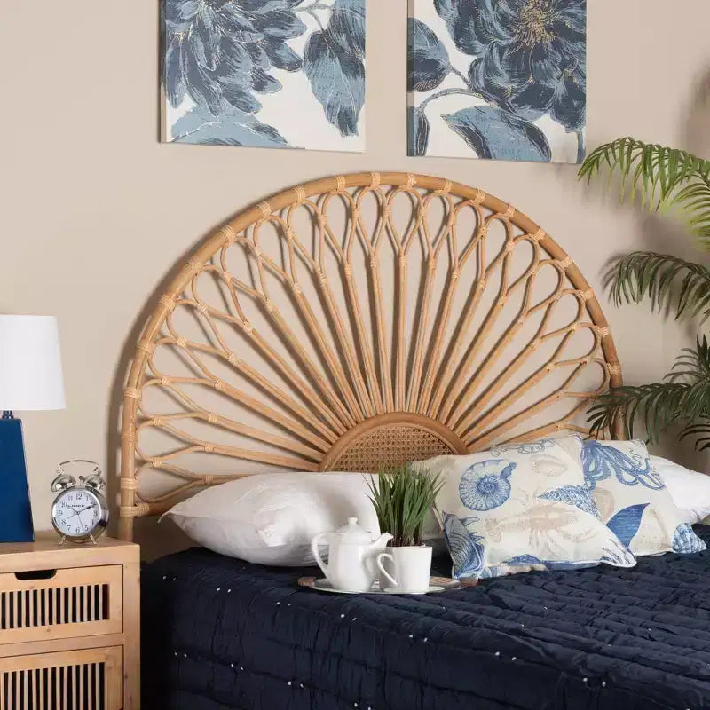 Kopfteil aus natürlichem Rattan, Braun