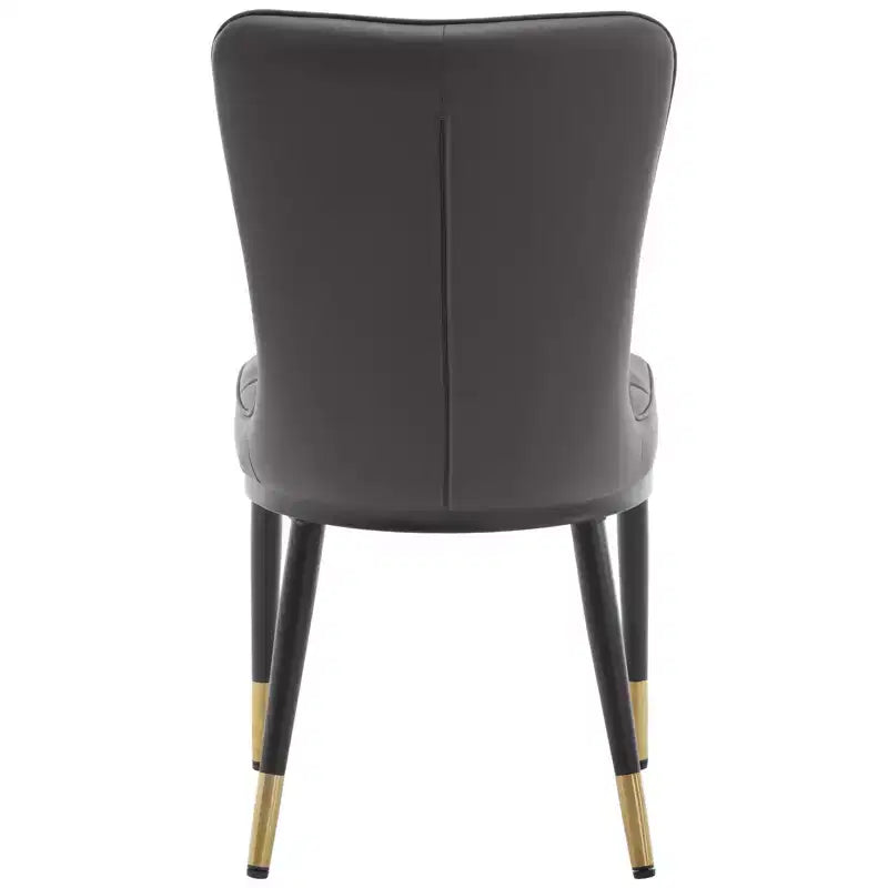 Bekrvio eetkamerstoelen, set van 6, moderne bekleding van imitatieleer met hoge rugleuning, metalen poten, armloze keukenstoelen voor woonkamer en eetkamer