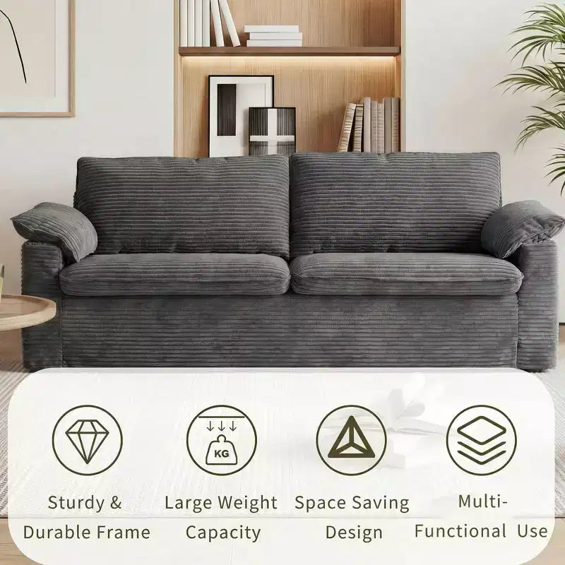 Dyonery 86 Cloud Loveseat-Sofa mit tiefer Sitzfläche und breiten Armlehnenkissen, stabilem Rahmen und atmungsaktivem ergonomischem Design