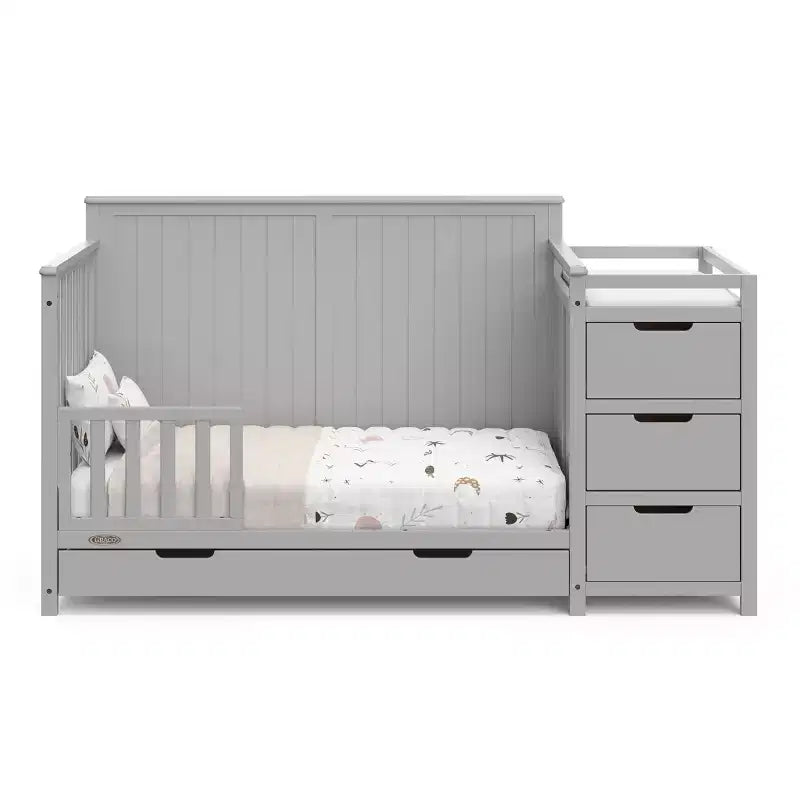Lit bébé convertible 5-en-1 et table à langer avec tiroir