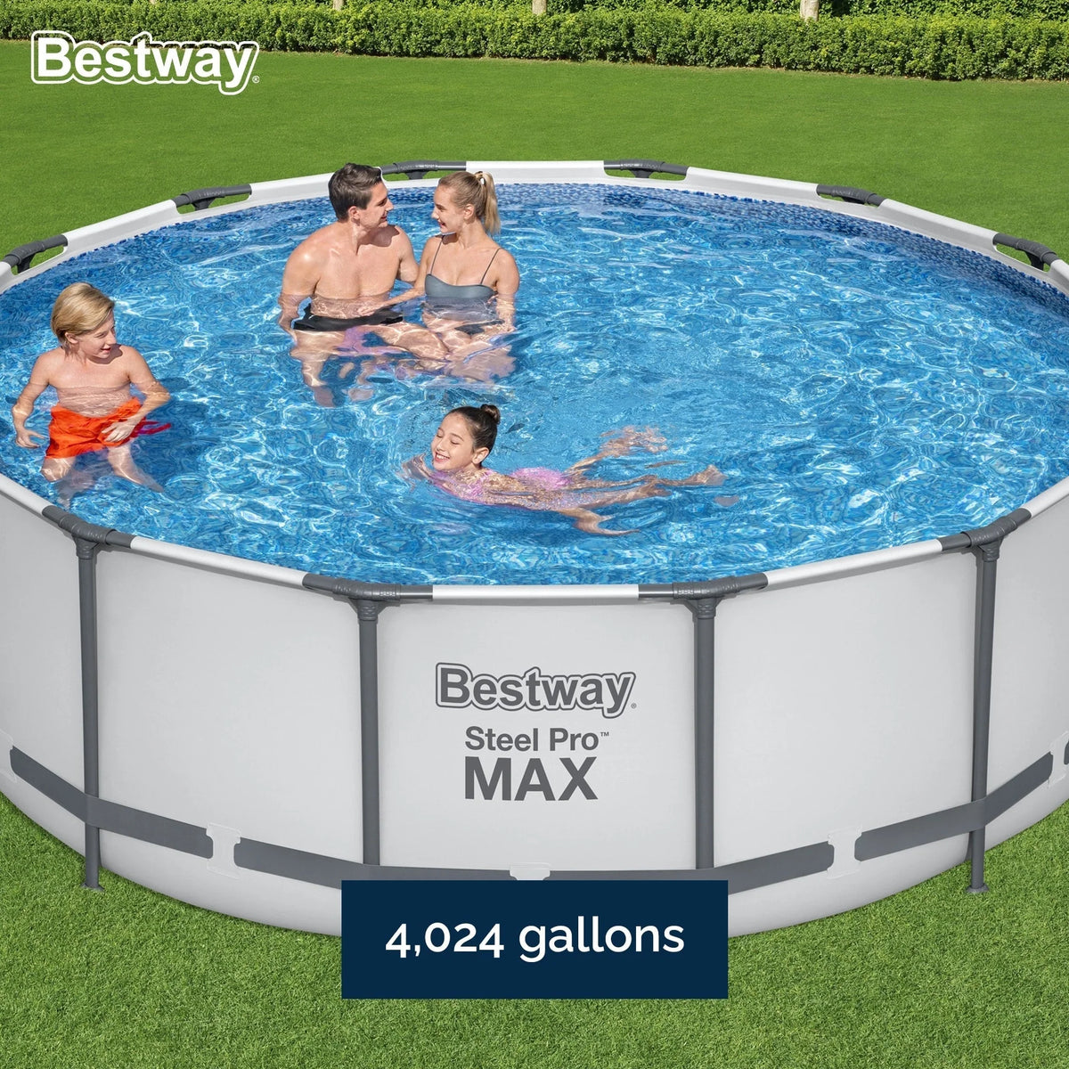 Piscine ronde hors sol Bestway Steel Pro MAX en acier avec pompe et couverture