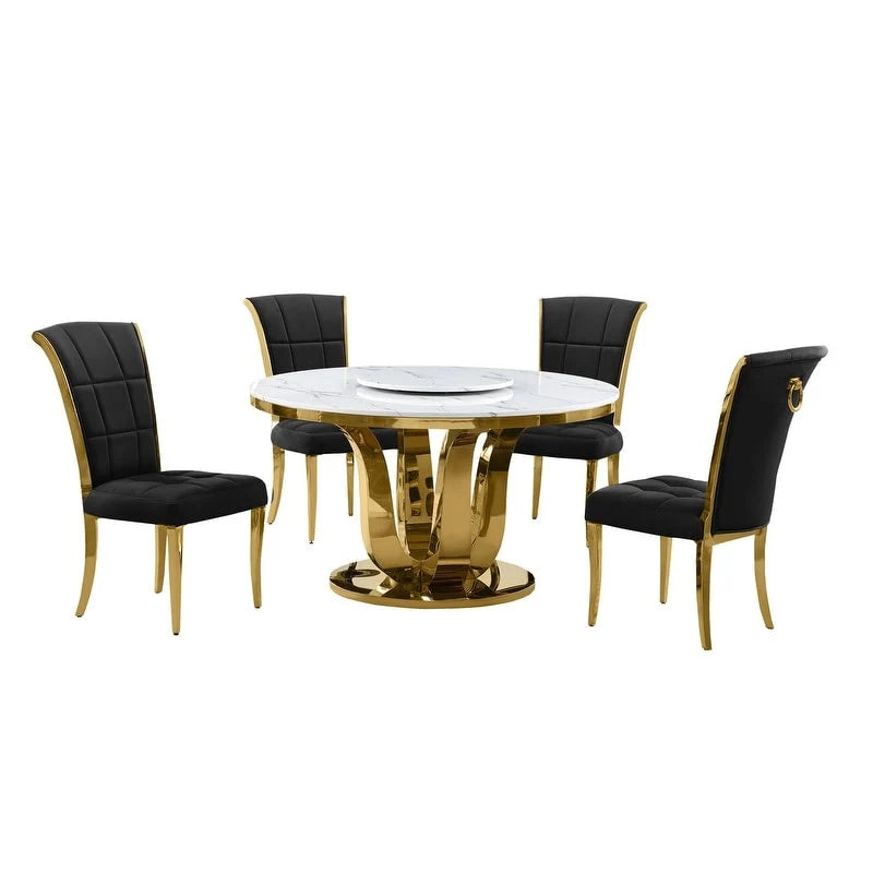 Best Quality Furniture D325-SC324-7 5-teiliges rundes Esszimmer-Set