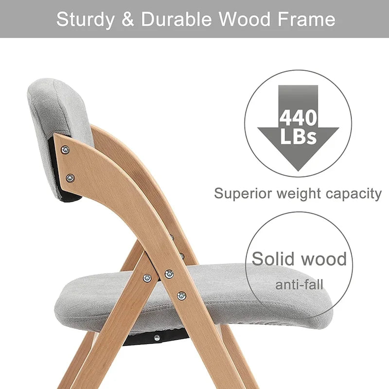 Chaises pliantes de salle à manger en bois empilables avec assises rembourrées (lot de 4)