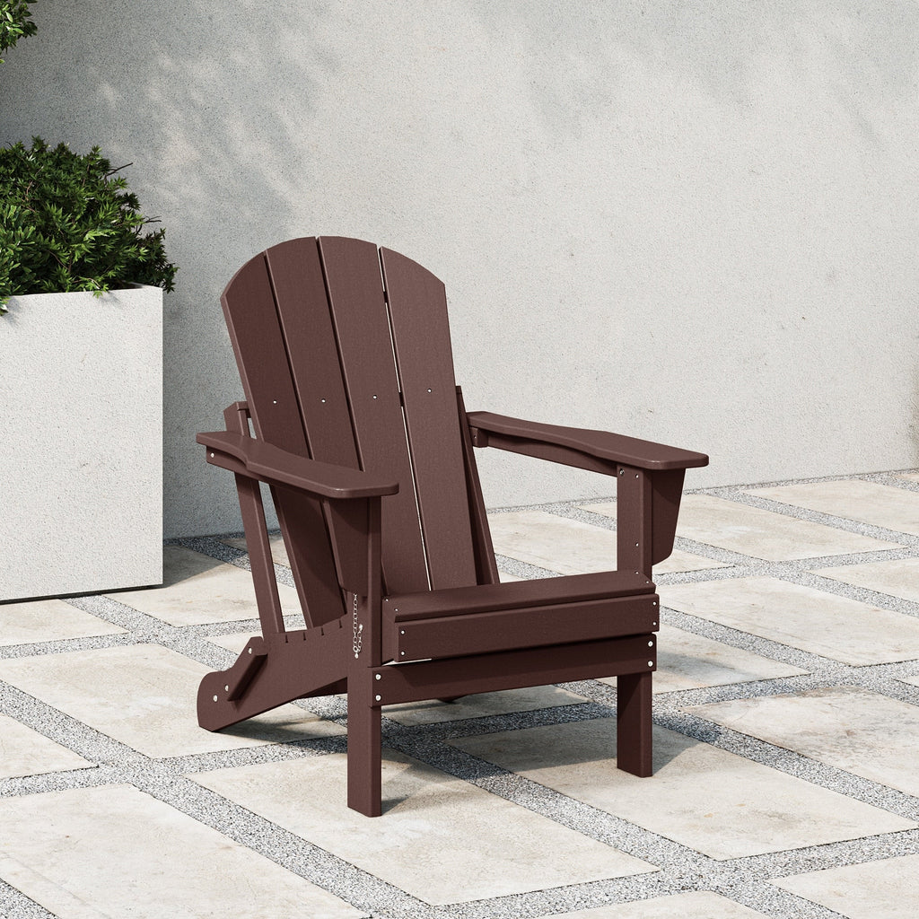 Polytrends Laguna Fade Resistant All Weather Outdoor Patio Folding Adirondack Chair