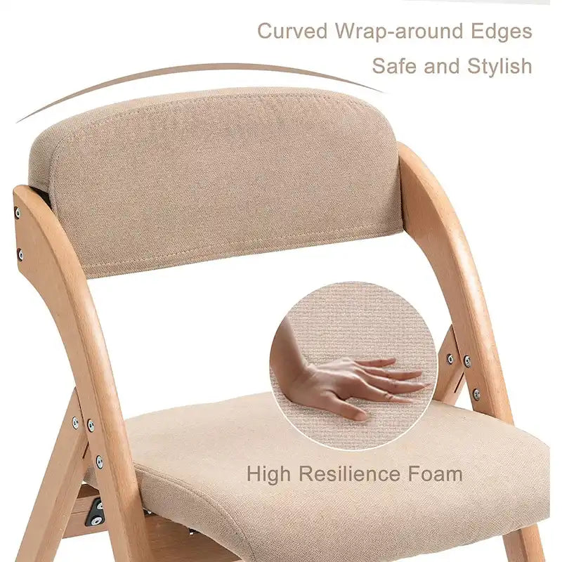 Chaises pliantes de salle à manger en bois empilables avec assises rembourrées (lot de 4)