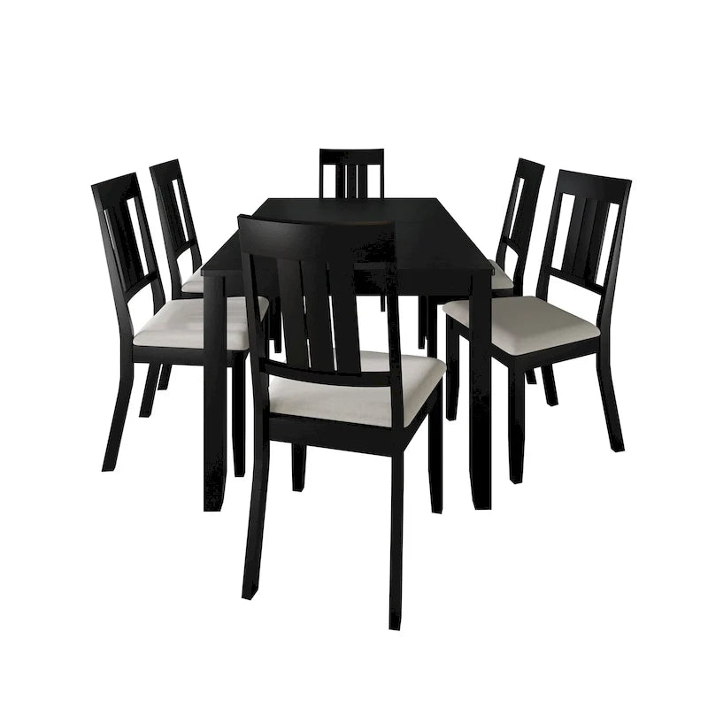 CraftPorch klassisches 7-teiliges Esszimmer-Set aus Holz