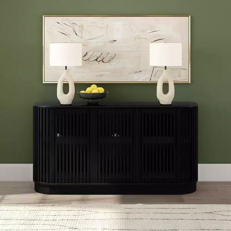 Plank+Beam Contour Sideboard aus Massivholz mit 3 Türen, 59-Zoll-TV-Ständer fürs Wohnzimmer